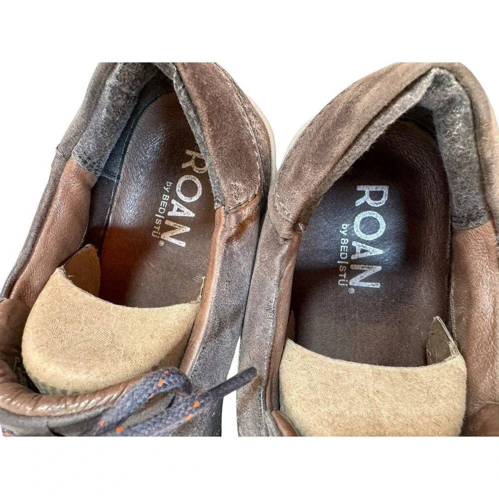 ROAN By Bed Stu Tennis Shoes 9 Men Henson Burnished Dark Grey Distressed Leather